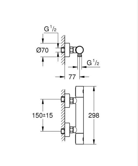 Термостатический смеситель Grohe Hard Graphite 34065A02