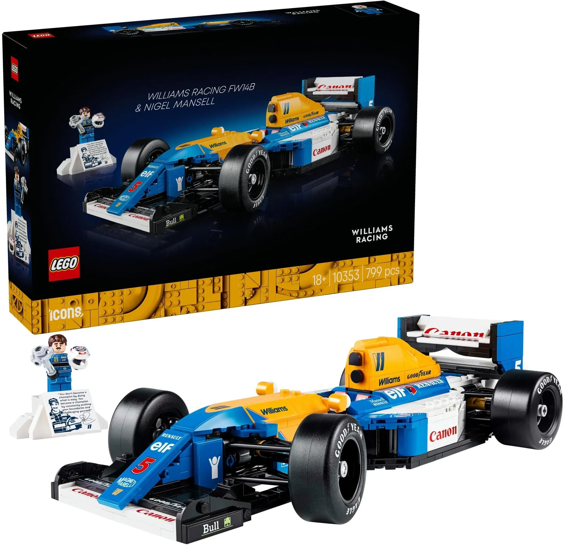 LEGO Icons 10353 Williams Racing FW14B и Найджел Мэнселл