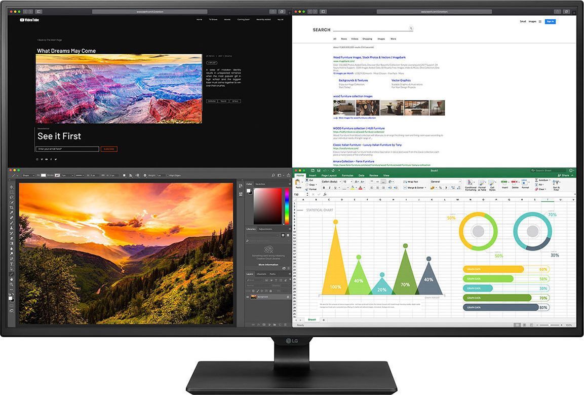 42.5" Монитор LG 43UN700-B, 3840x2160, 60 Гц, IPS, черный