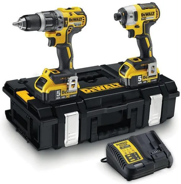 Набор из 2-х аккумуляторных инструментов (шуруповерт и винтоверт) DeWalt DCK266P2-QW, с 2 АКБ (5.0 Ач) и ЗУ