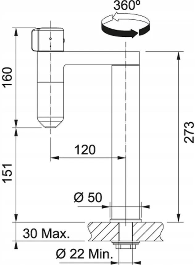Кухонный кран Franke Vital S 120.0551.216, хром/металл