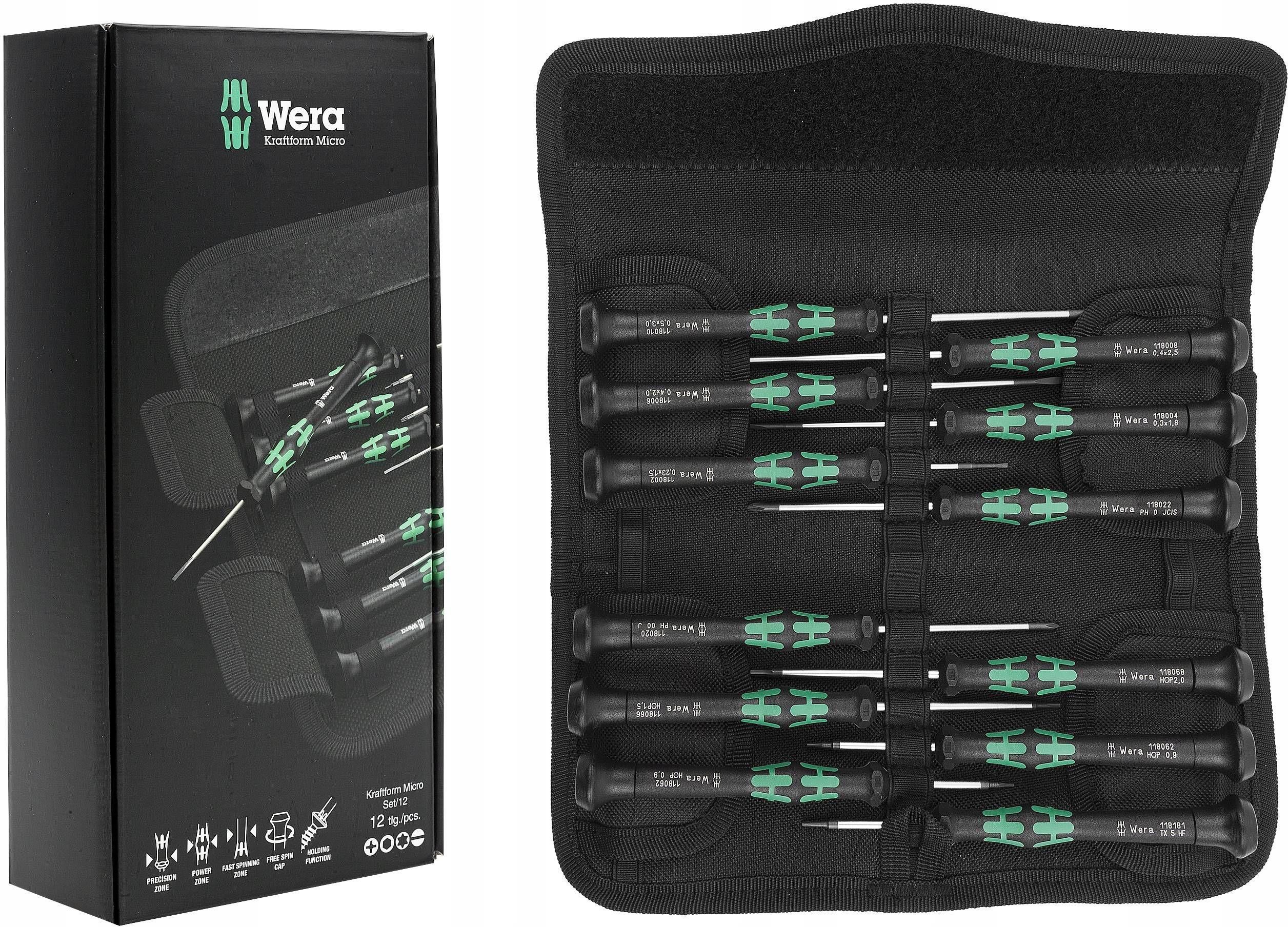 Набор прецизионных отвёрток Wera Kraftform Micro 12 SB 05073675001