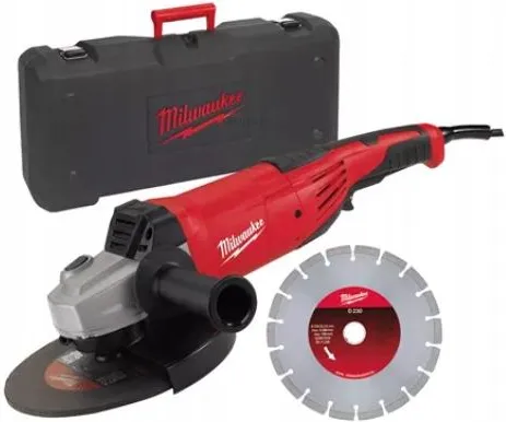 Угловая шлифовальная машина Milwaukee AG22-230D-SET 2200 Вт, диск 230 мм, комплект оснастки