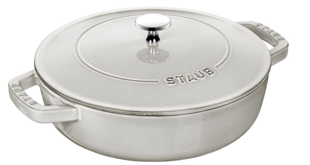 Чугунная saut-кастрюля Staub Chistera Braiser 24 см, белая трюфель 405014840