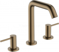 Смеситель Hansgrohe Tecturis S 3 отверстия 150 PushOpen брашированная бронза 73330140