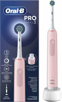 Электрическая зубная щётка Oral-B Pro Series 3 CrossAction Pink, с зарядной станцией