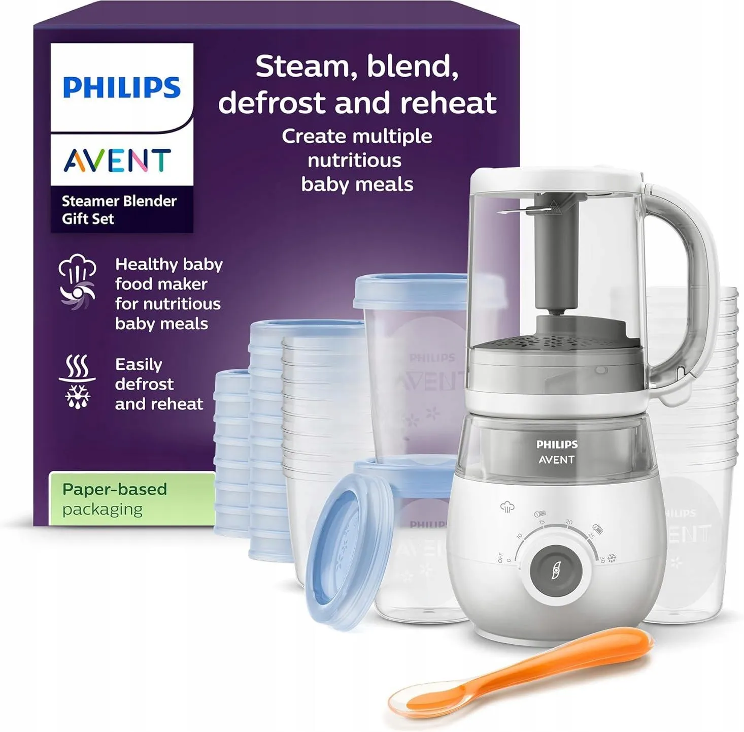 Блендер-пароварка Philips Avent 4-в-1 SCF883/20бл