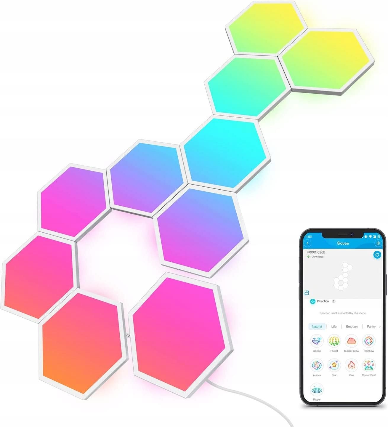Комплект светодиодных панелей Govee Glide Hexa H6061, RGBIC