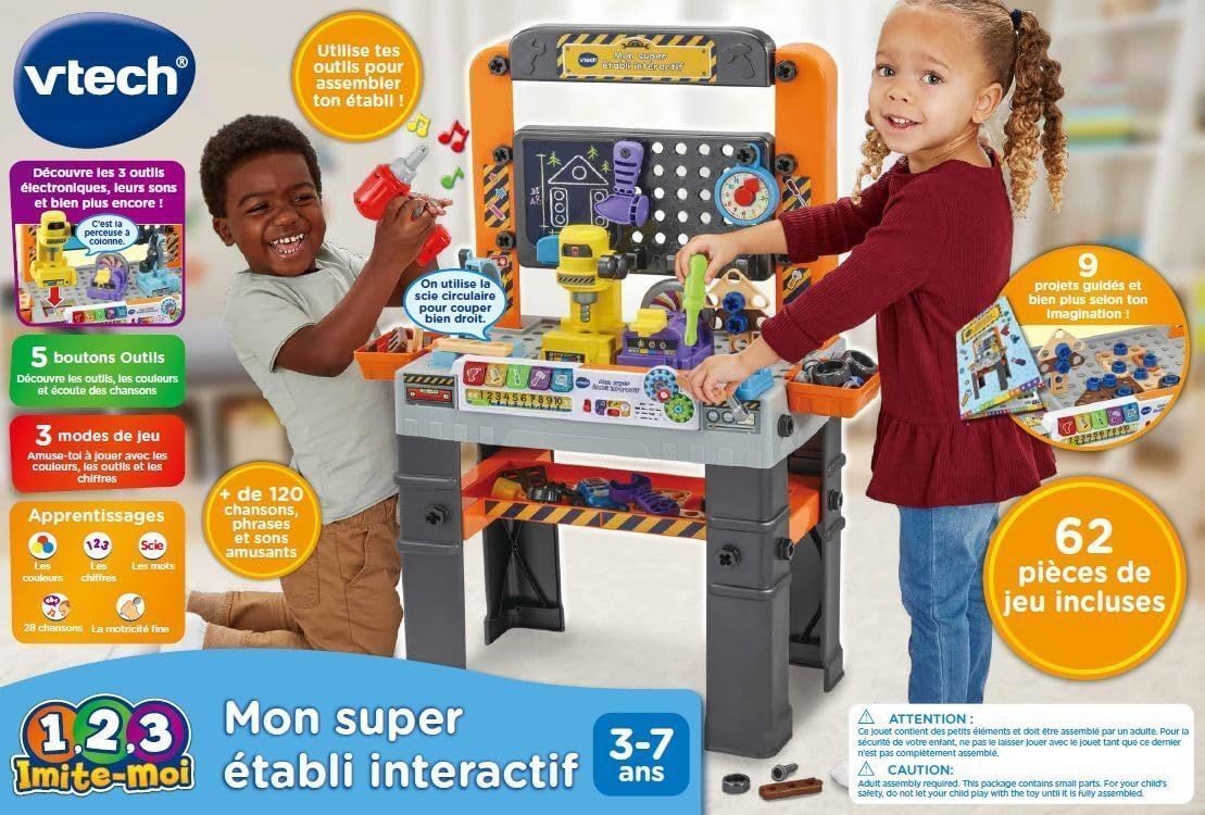 Набор инструментов для детей Vtech Мой супер интерактивный верстак, 62 предмета