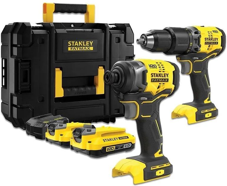 Набор Stanley: дрель-шуруповерт SFMCD715+шуруповерт SFMCF810B 18В V20 2x2.0Ah (SSFMCk461D2)