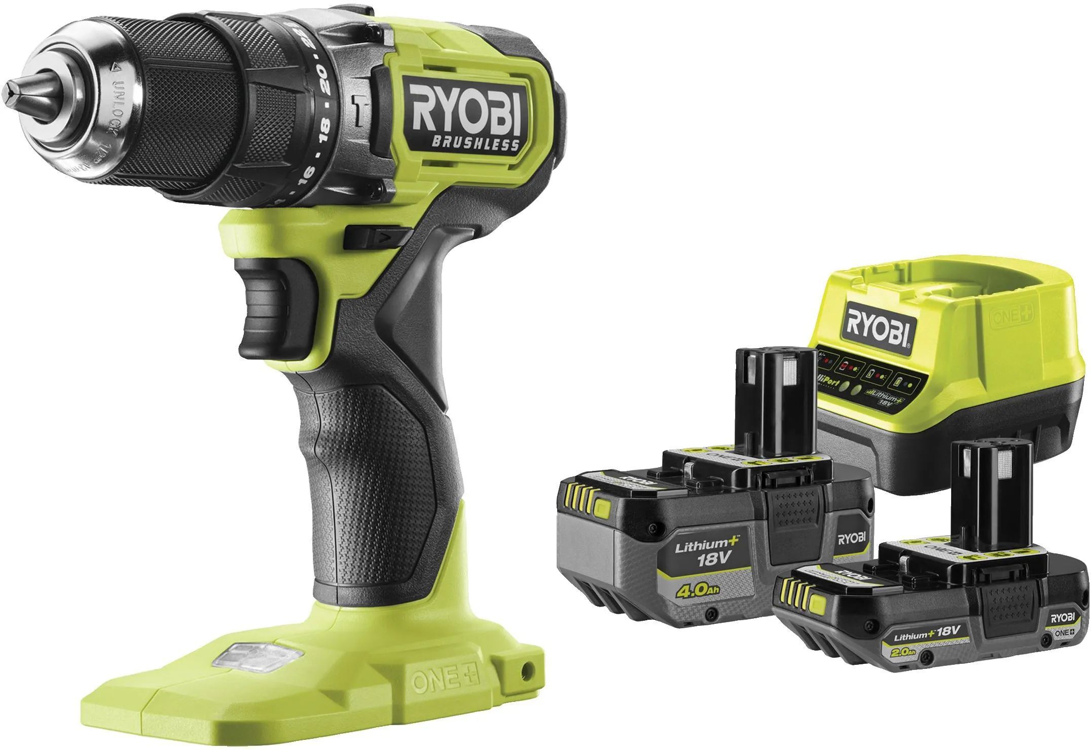 Ударная дрель Ryobi RPD18BL1 2 АКБ и ЗУ
