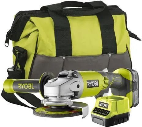 Аккумуляторная Угловая шлифовальная машина Ryobi R18Ag-140s с АКБ и ЗУ, сумка