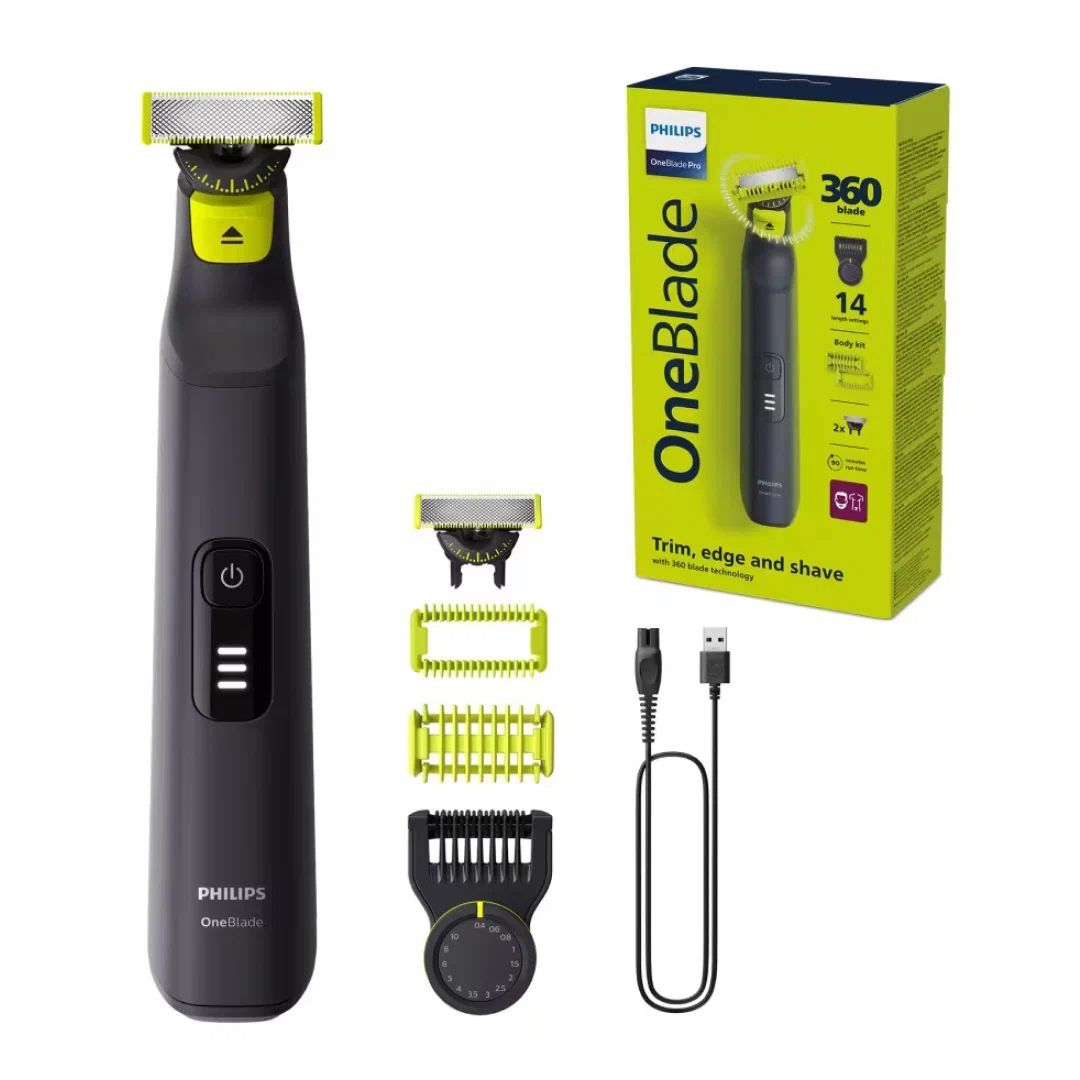 Триммер Philips OneBlade QP6542/15 Pro Face + Body, для лица, тела, бороды и усов