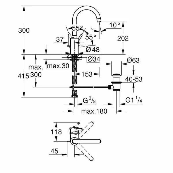 Смеситель для раковины Grohe Concetto Chrom 32629002
