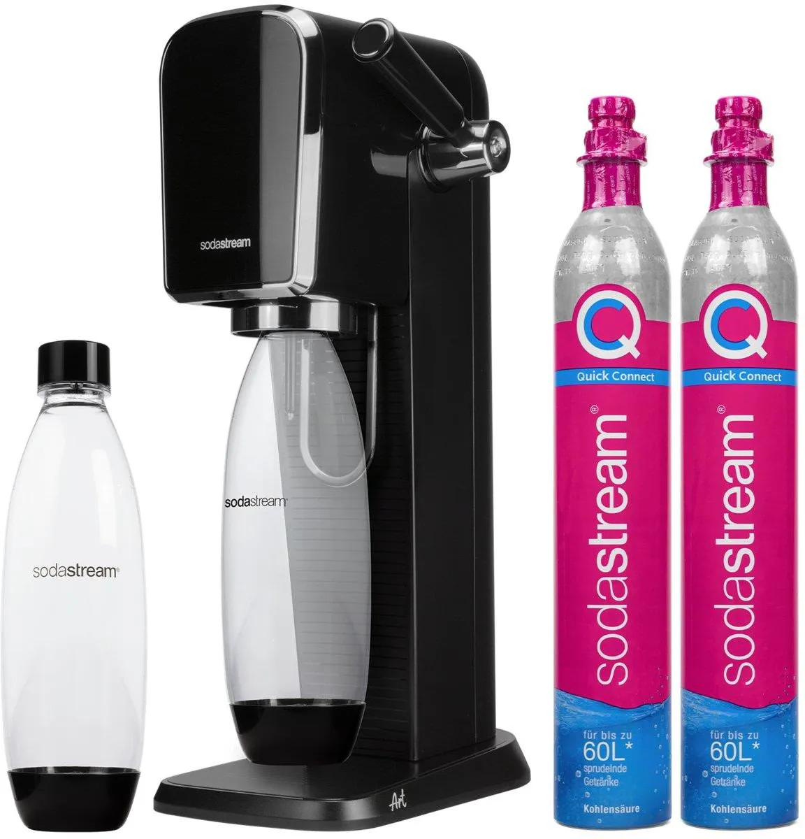 Сатуратор SodaStream Art, 2 бутылки + 2 баллона CO2, черный