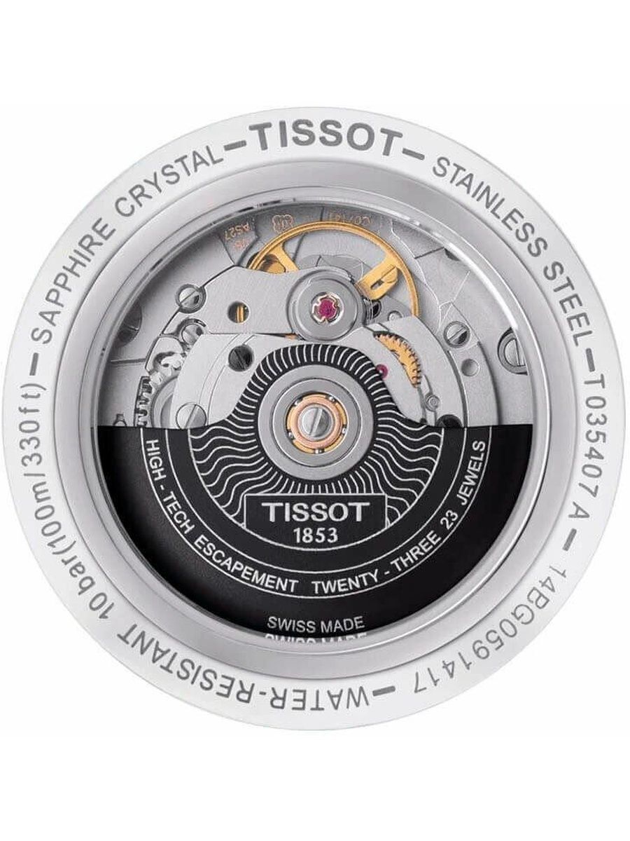 Наручные часы TISSOT T-Classic T035.407.16.051.03 механические, автоподзавод, водонепроницаемые, подсветка стрелок, антибликовое покрытие стекла, черный