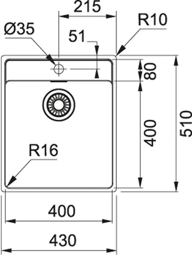 Кухонная раковина Franke Maris MRX 210-40 TL 127.0544.021, нержавеющая сталь гладкая матовая