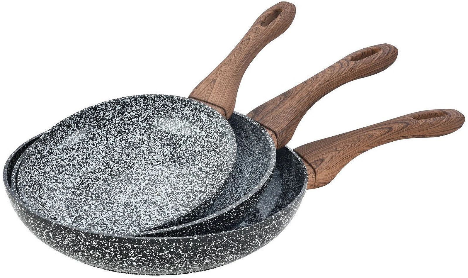 Набор из 3 сковородок Kinghoff 20/24/28 см, гранит Wood (Kh1030)
