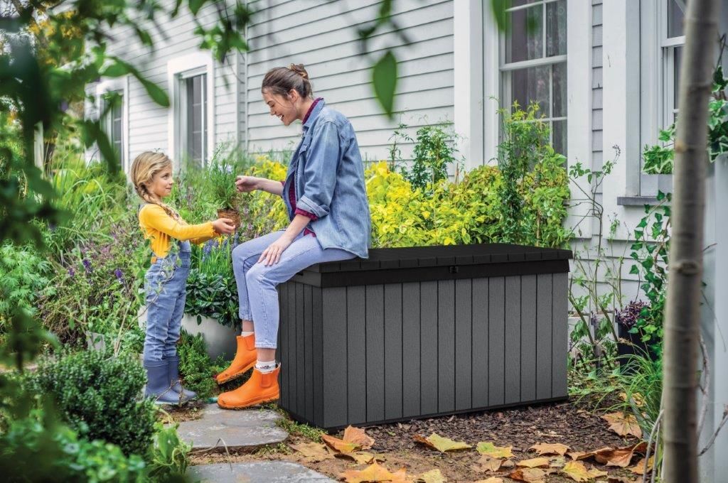 Садовый ящик Keter Darwin 570L, 142,5 x 65,3 x 78,2 см, серый (17211696)