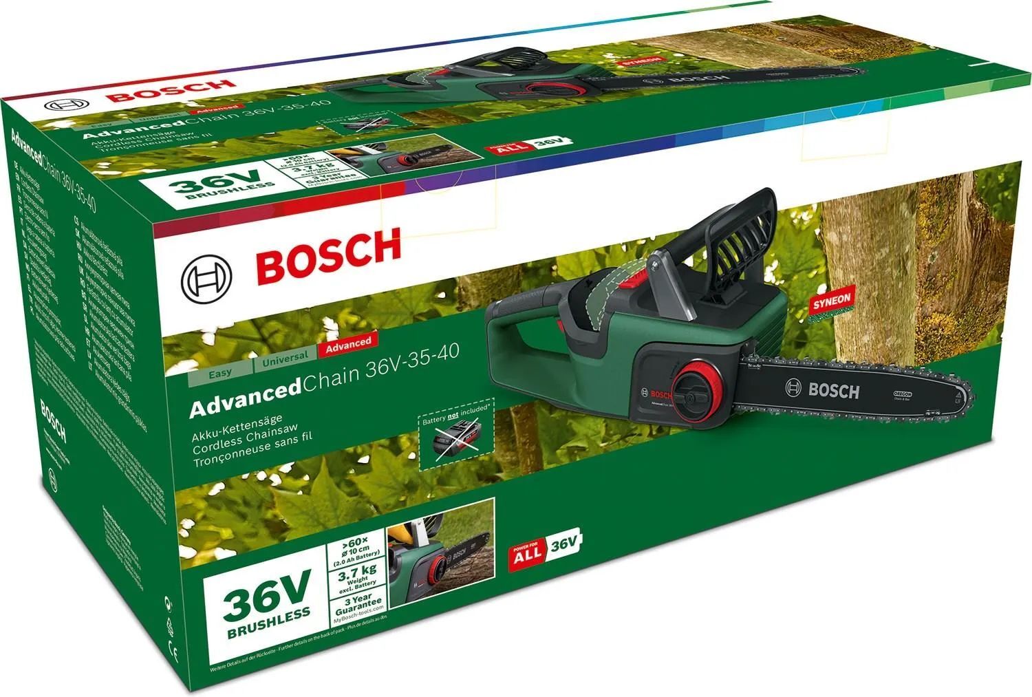 Аккумуляторная цепная пила Bosch AdvancedChain 36V-35-40 (06008B8601)