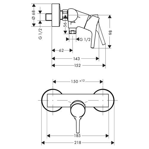 Душевой набор Hansgrohe Talis S 72600000, 72020000, 26562400 Хром