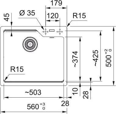 Кухонная раковина Franke Urban UBG 610-50 114.0687.261, матовый черный