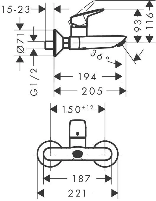 Смеситель Hansgrohe Logis, хром 71225000