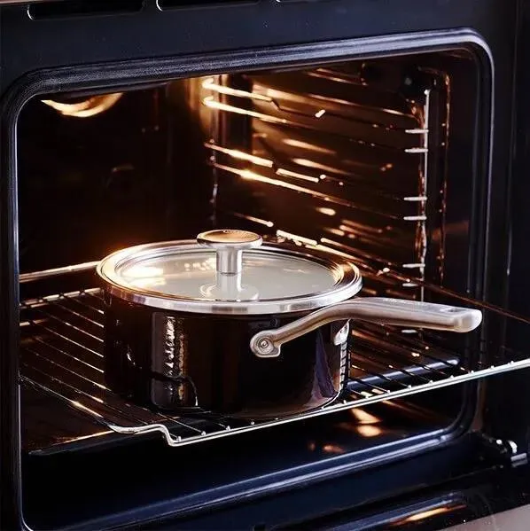 Ковш эмалированный KitchenAid Enamel 2,4 л, 20 см, с крышкой, Onyx Black CC003288001