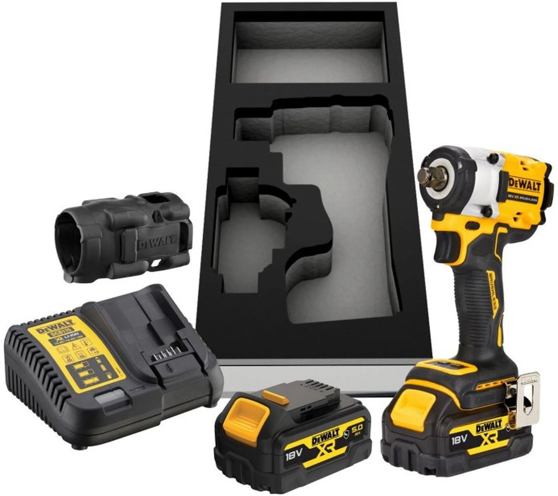 Аккумуляторный гайковерт DeWalt DCF891P2G, с 2 АКБ 5 Ач и ЗУ, в чехле