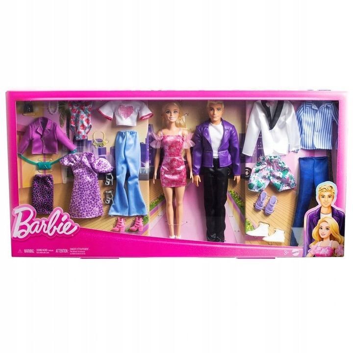Модный комплект Barbie куклы Барби и куклы Кена с одеждой и аксессуарами HKB10