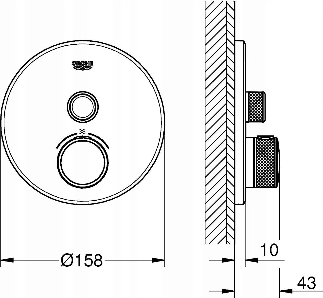 Смеситель Grohe Grohtherm SmartControl хром 29118000