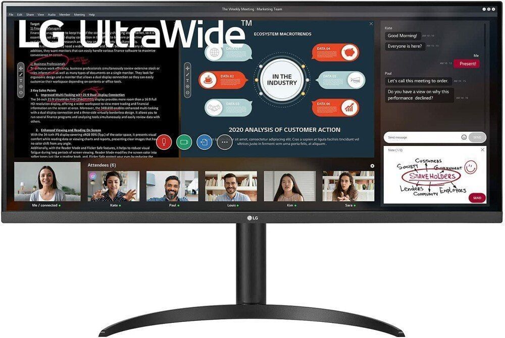 34" Монитор LG 34WP550-B, 2560x1080, 75 Гц, IPS, черный