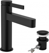 Смеситель для раковины Hansgrohe Finoris 110 (ComfortZone 110 / 139 мм), черный матовый 76020670