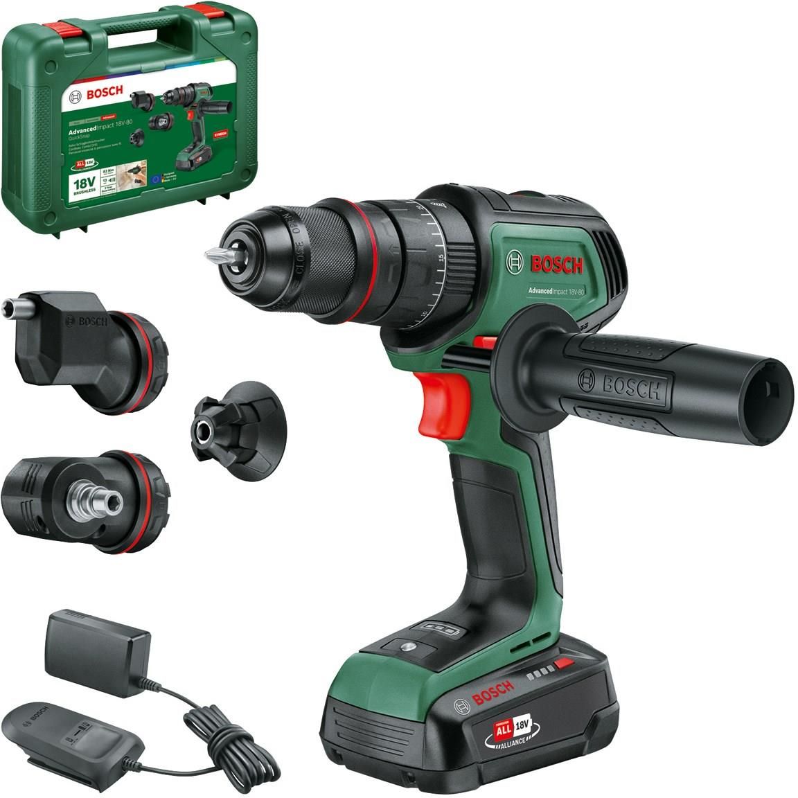 Аккумуляторная ударная дрель-шуруповерт Bosch Advanced Impact 18V-80 QuickSnap 06039E2106