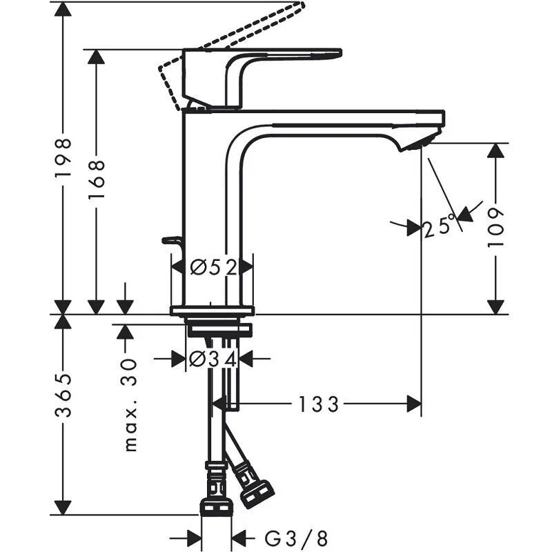 Смеситель для раковины Hansgrohe Rebris S 72527000 хром