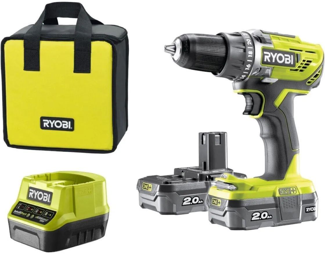 Аккумуляторная дрель RYOBI One R18DD2-220S 2 АКБ и ЗУ