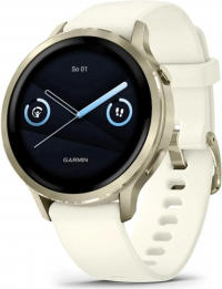 Смарт-часы Garmin Venu 4 41mm Lunar gold с силиконовым ремешком