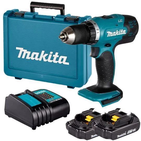Набор Combo Makita DDF453SYE+BGA452 18V с дрелью-шуруповёртом и УШМ с АКБ 2x1,5 Ah и ЗУ