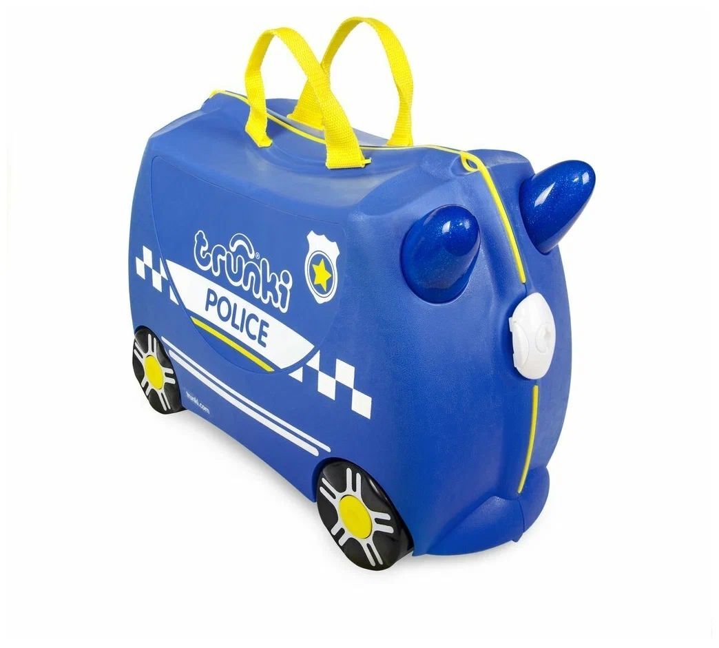 Чемодан-каталка trunki, ручная кладь, 46х31х21 см, 18 л, 1.7 кг, Полицейская машина Percy