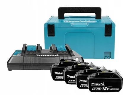 Набор АКБ и ЗУ Makita 4x 6.0 Ah Bl1860B + кейс 198091-4