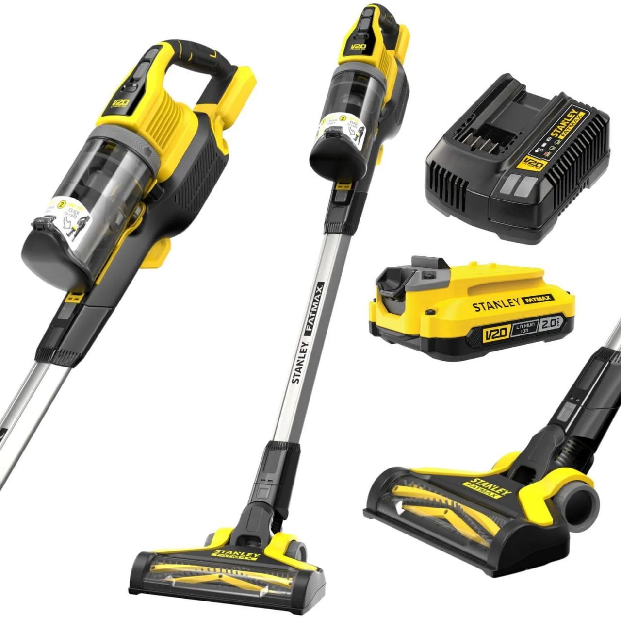Вертикальный пылесос Stanley 3-в-1 18V 2.0Ah Fatmax V20 (Sfmcvs001D1)