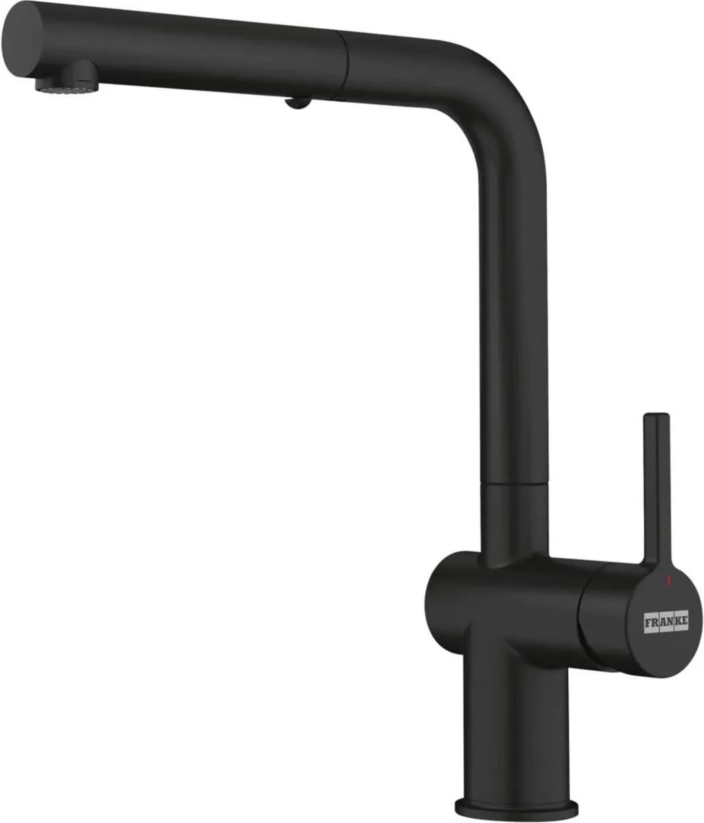 Кухонный кран Franke Active L pull out spray 115.0653.382, черный матовый