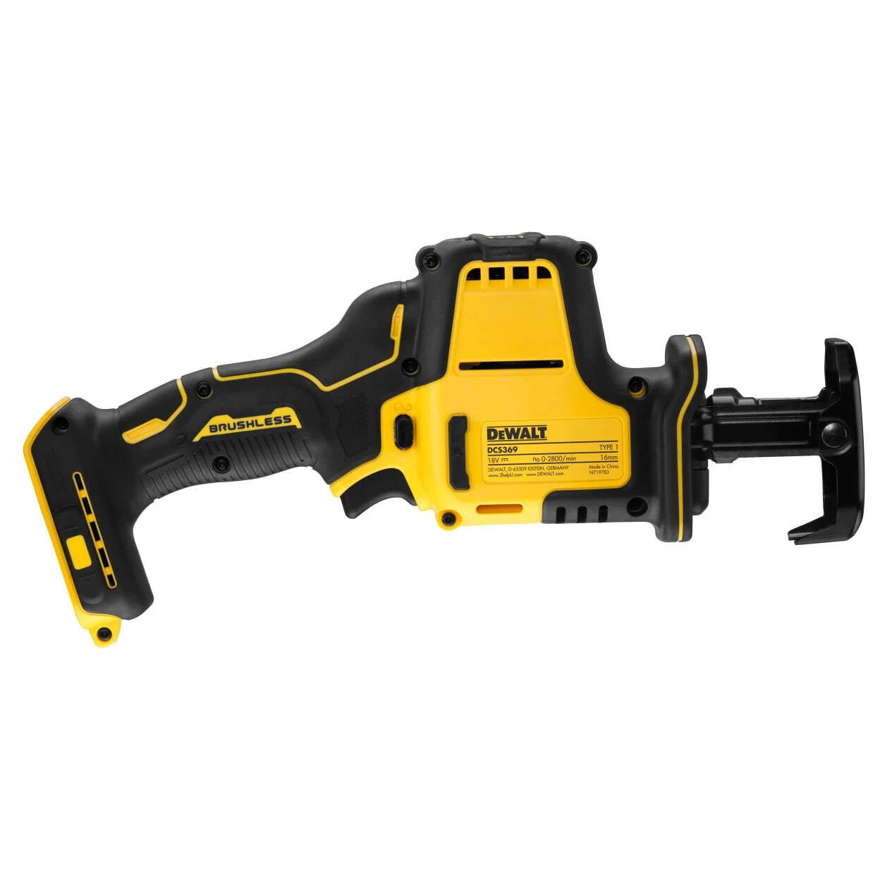 Аккумуляторная сабельная пила DeWalt (DCS369NT), без АКБ и ЗУ, в кейсе