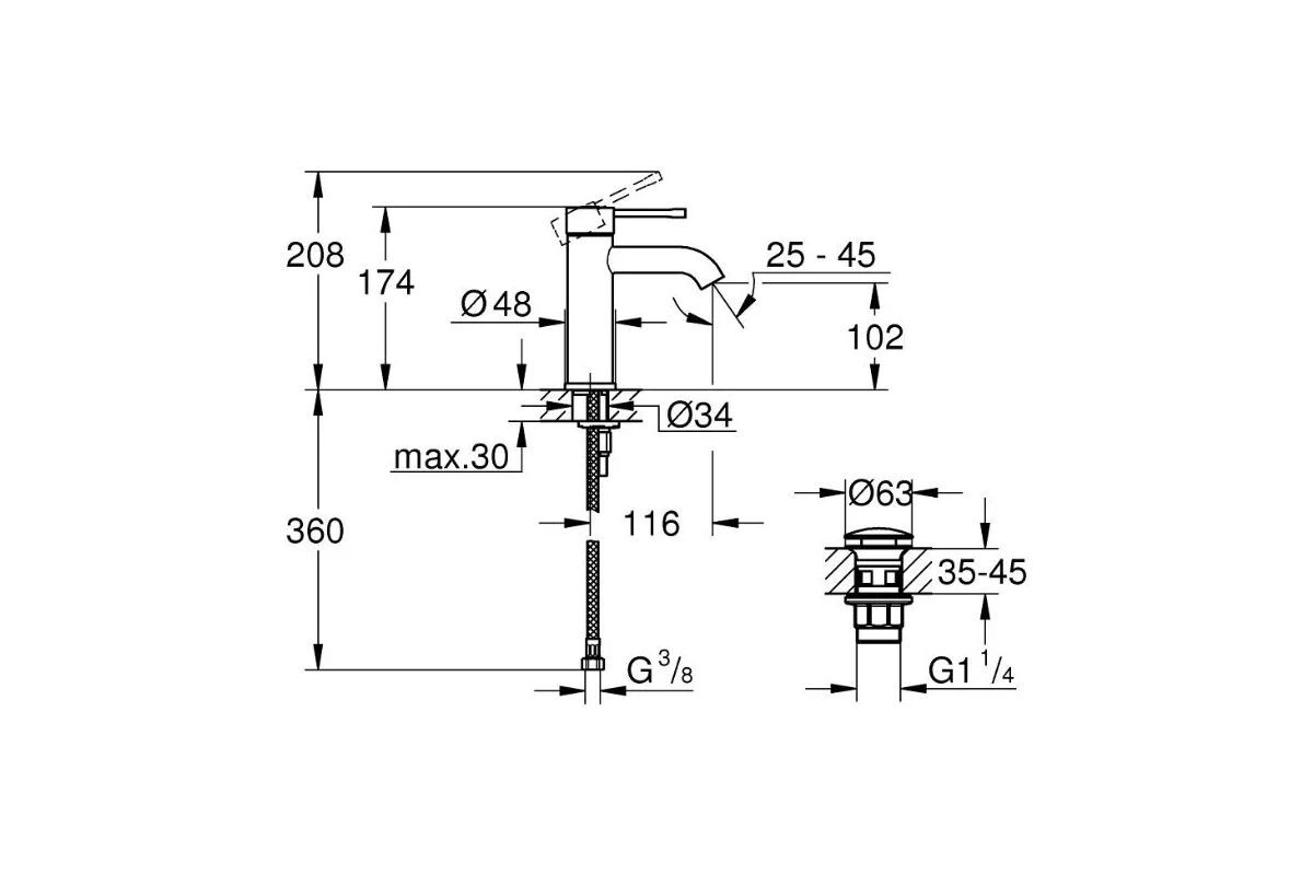 Смеситель Grohe Essence 24179001