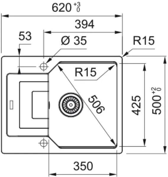 Кухонная раковина Franke Urban UBG 611-62 114.0697.753, матовый черный / черный слив