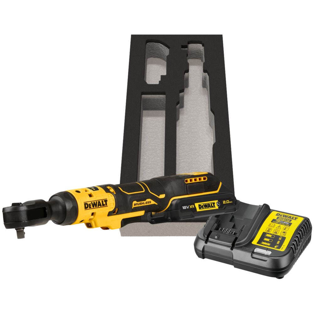 Аккумуляторный угловой гайковерт DeWalt DCF513D1G-QW, с АКБ 2 Ач и ЗУ, в чехле