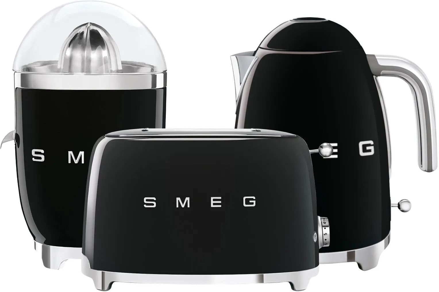 Набор тостер+чайник+соковыжималка Smeg TSF01BLEU