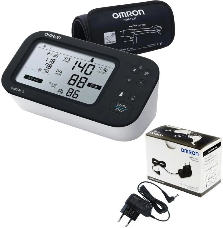 Тонометр OMRON M7 Intelli IT AFib HEM-7380T1-EBK (с адаптером питания)