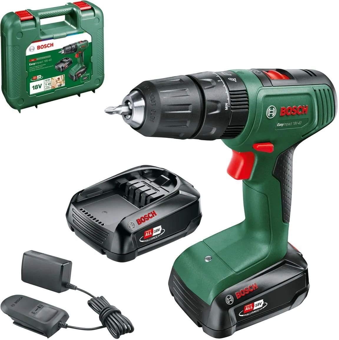 Аккумуляторная ударная дрель Bosch EasyImpact 18V-40 (06039D8102)