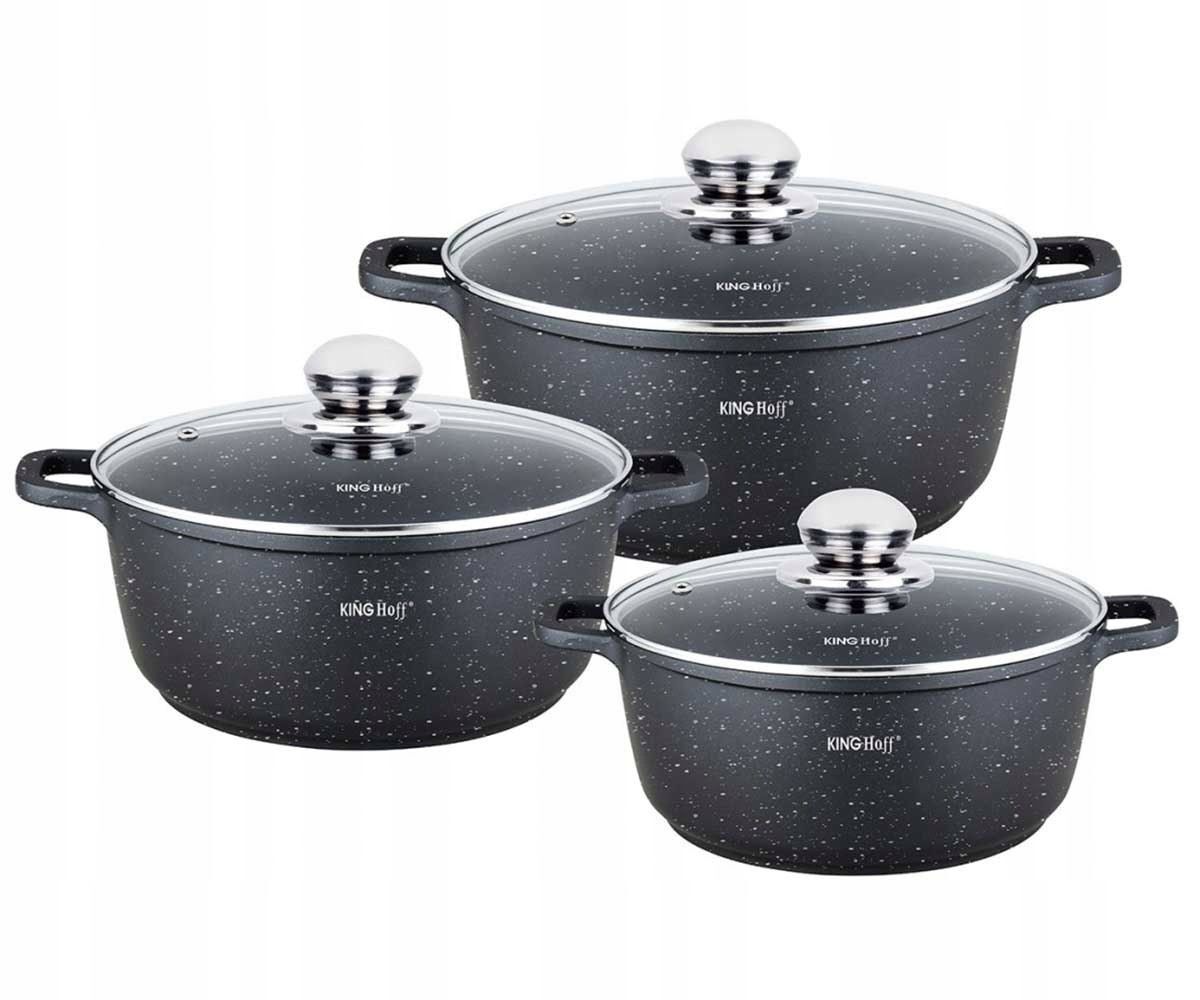 Набор из 3 кастрюль Kinghoff 2,3 4,5 6,5 л (KH-1606)